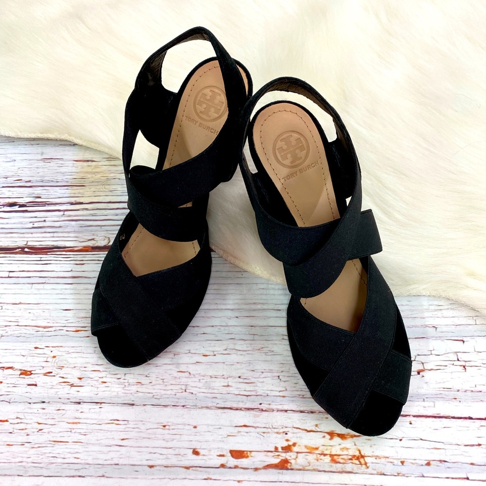 Tory Burch - Debbie - Strappy - peep toe - wedge - size 8